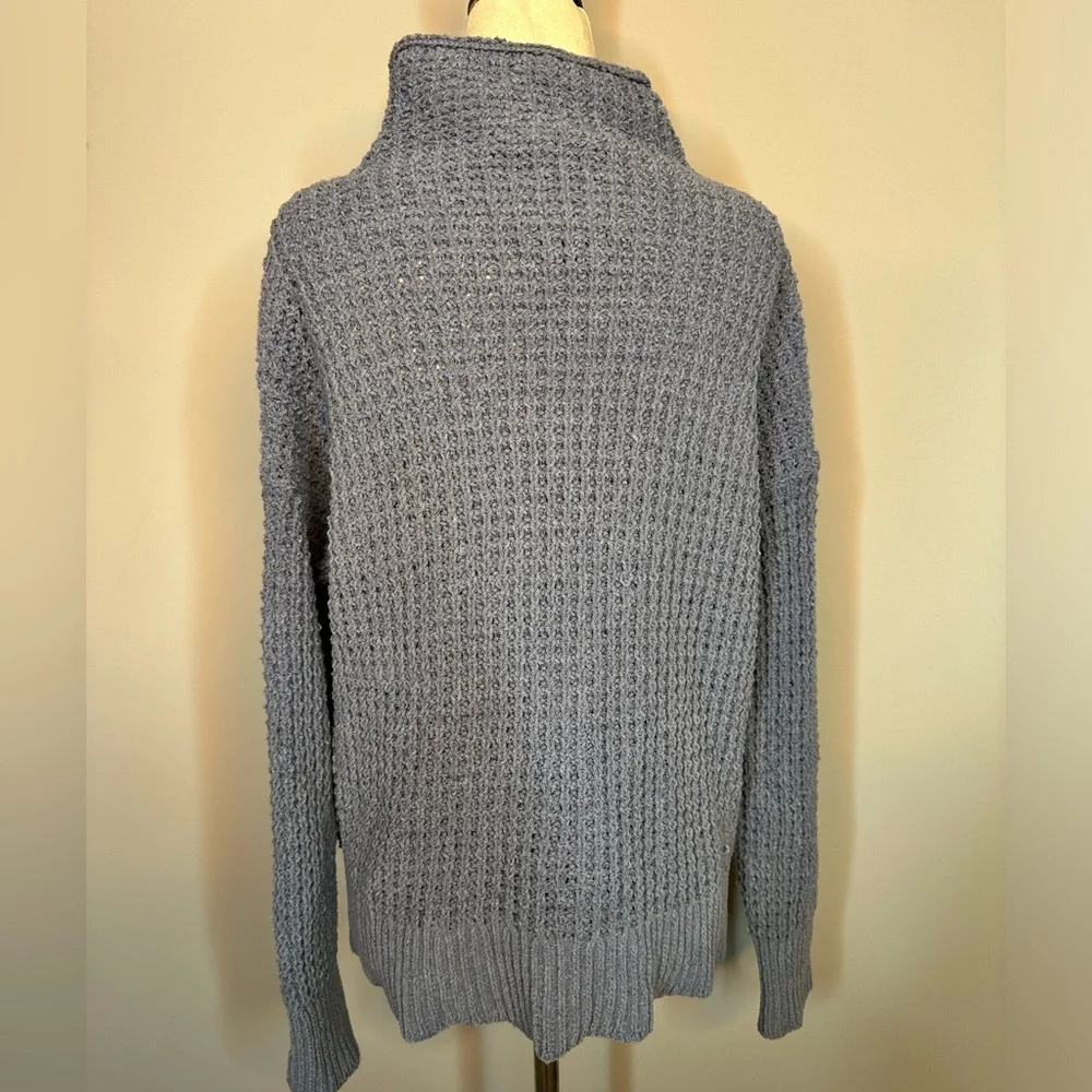 Sz S American Eagle blue mock knit neck sweater wool blend chenille feel soft - Picture 3 of 7